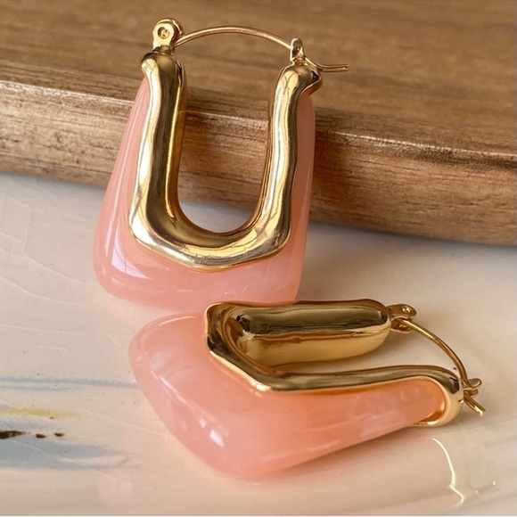 Anthropologie Casa Clara Andy Earrings Sweet Pink Gold Earrings - Picture 7 of 11